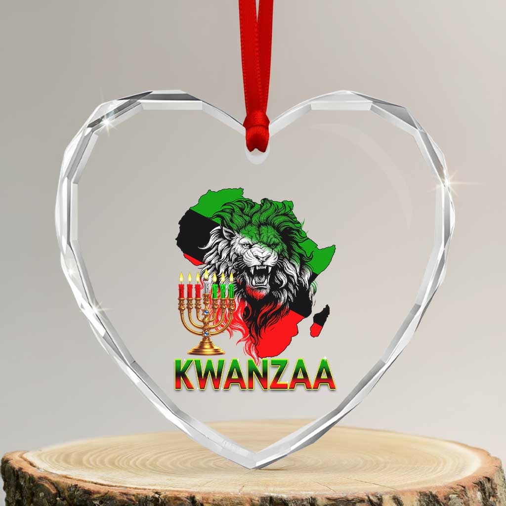 King Lion Of Africa Kwanzaa Map Heart Crystal Glass Ornament Heritage Pride Gift TS12 Transparent Glass 3'' Heart Print Your Wear