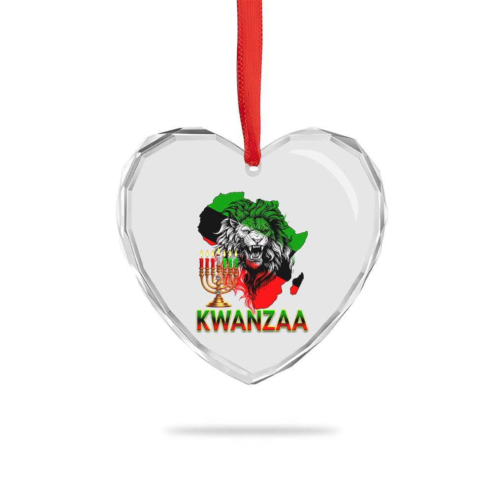 King Lion Of Africa Kwanzaa Map Heart Crystal Glass Ornament Heritage Pride Gift TS12 Print Your Wear