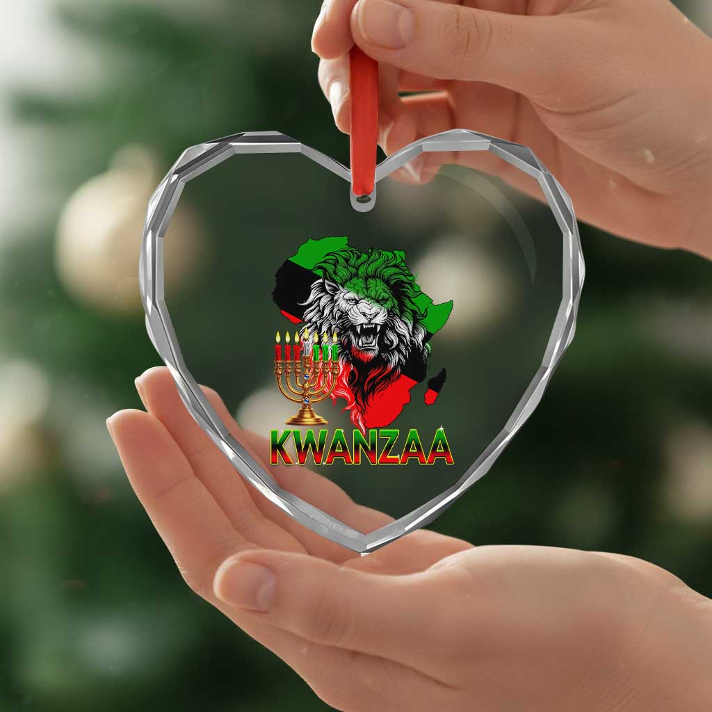 King Lion Of Africa Kwanzaa Map Heart Crystal Glass Ornament Heritage Pride Gift TS12 Print Your Wear