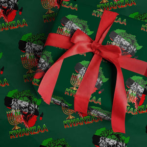 King Lion Of Africa Kwanzaa Map Wrapping Paper Roll Heritage Pride Gift TS12 Green Print Your Wear