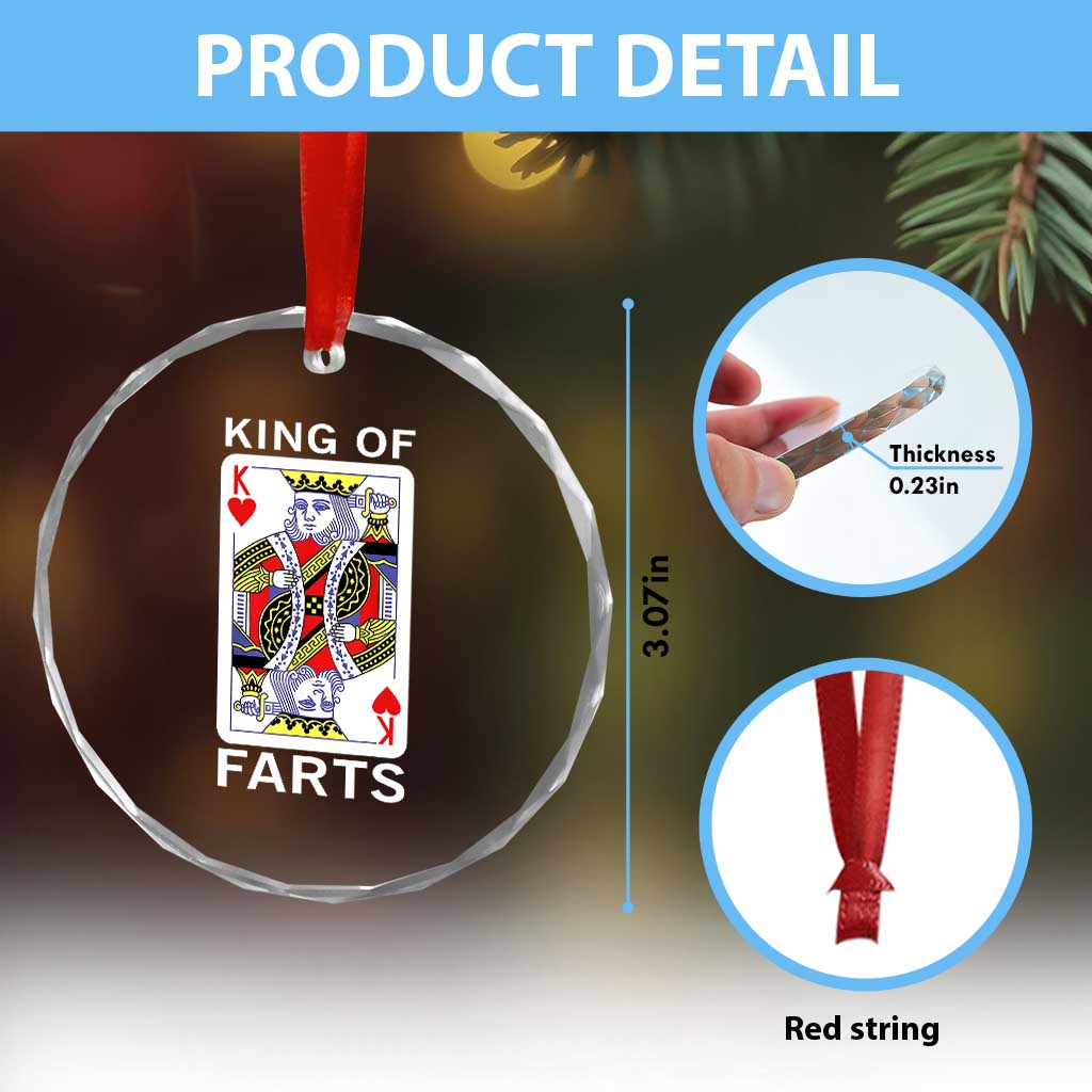 King of Farts Crystal Glass Ornament Funny Joke Inappropriate Fart Prank Gift TS10 Print Your Wear