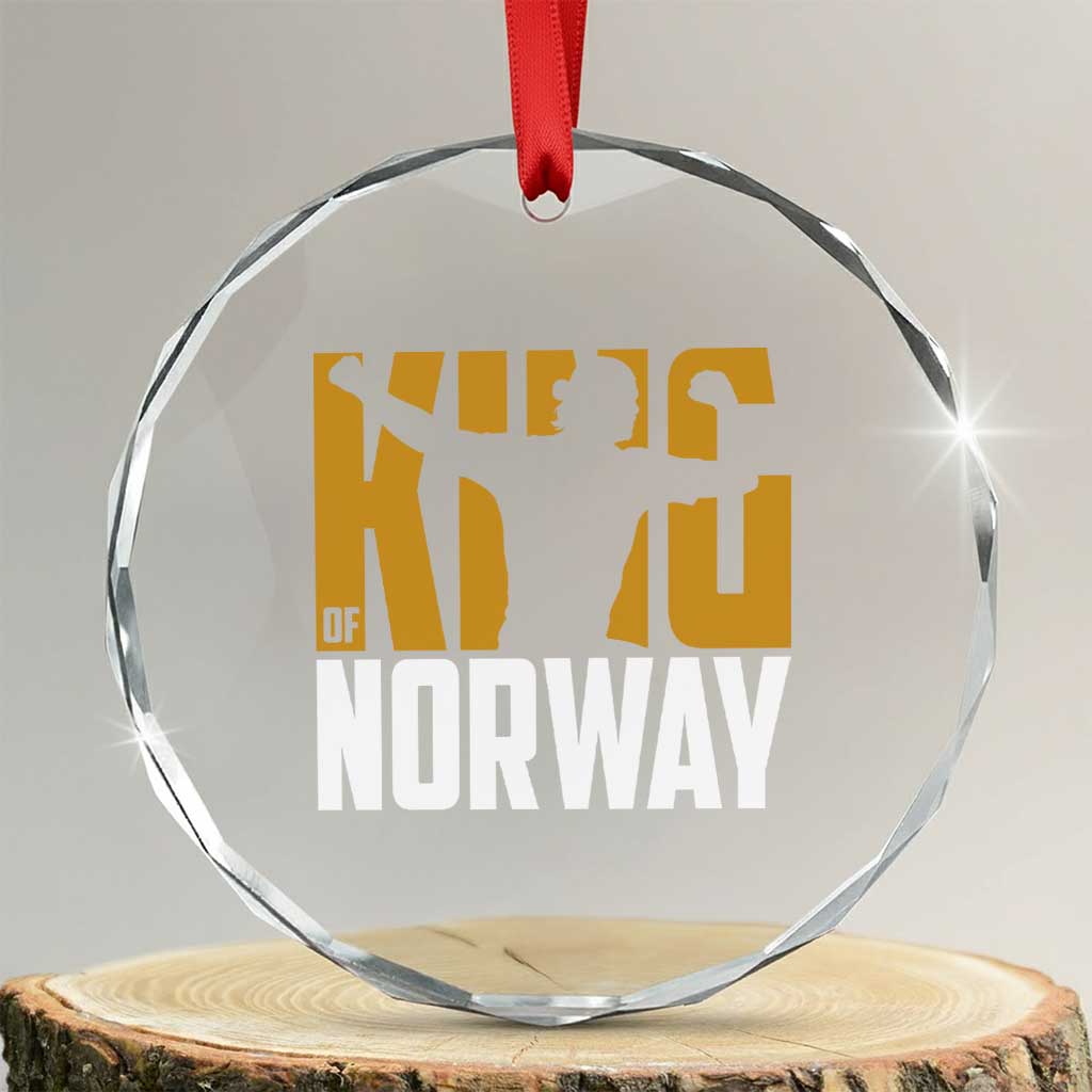 King Of Norway Football Crystal Glass Ornament Proud Norwegian Supporter Fan TS12 Transparent Glass 3'' Circle Print Your Wear