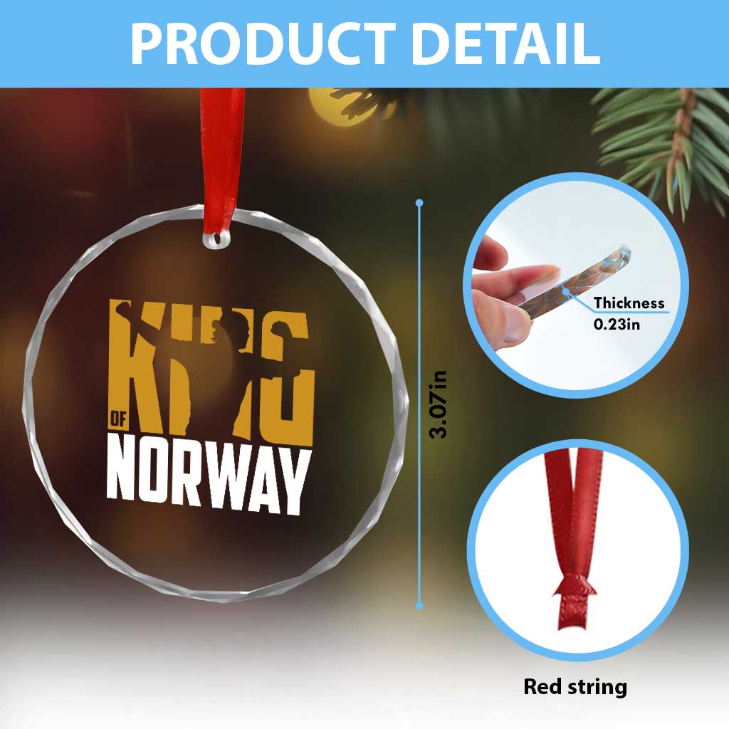 King Of Norway Football Crystal Glass Ornament Proud Norwegian Supporter Fan TS12 Print Your Wear