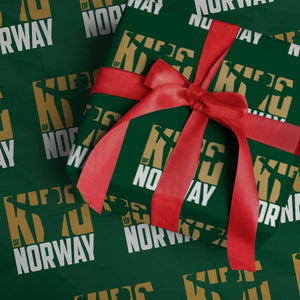 King Of Norway Football Wrapping Paper Roll Proud Norwegian Supporter Fan TS12 Green Print Your Wear