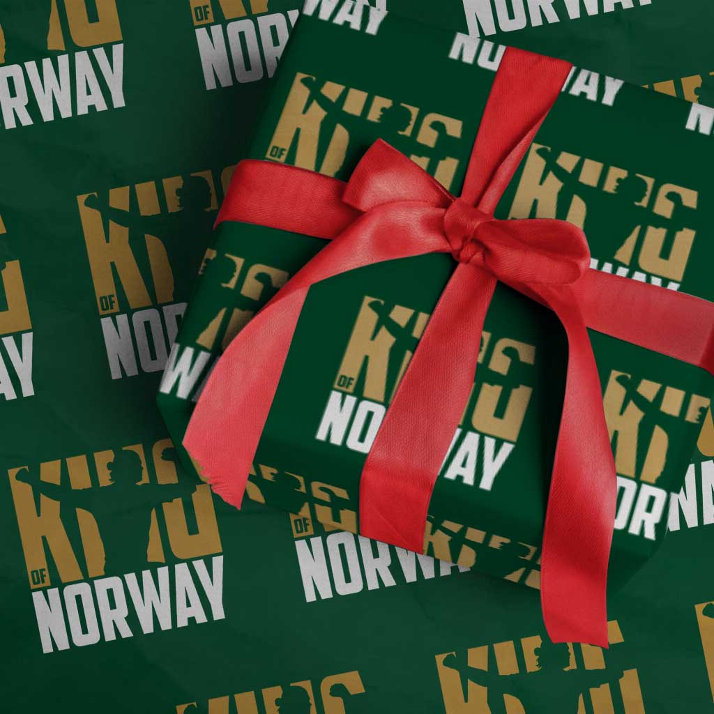 King Of Norway Football Wrapping Paper Roll Proud Norwegian Supporter Fan TS12 Green Print Your Wear