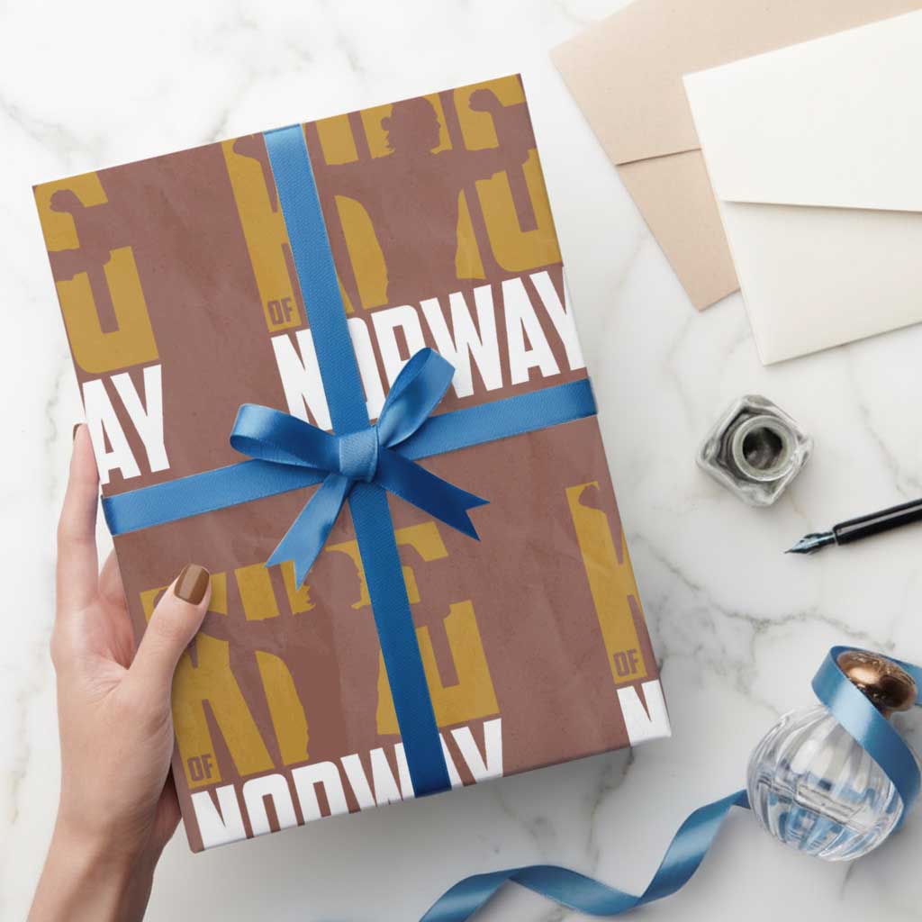 King Of Norway Football Wrapping Paper Roll Proud Norwegian Supporter Fan TS12 Mocha Print Your Wear