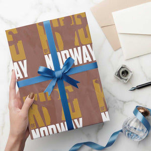 King Of Norway Football Wrapping Paper Roll Proud Norwegian Supporter Fan TS12 Mocha Print Your Wear