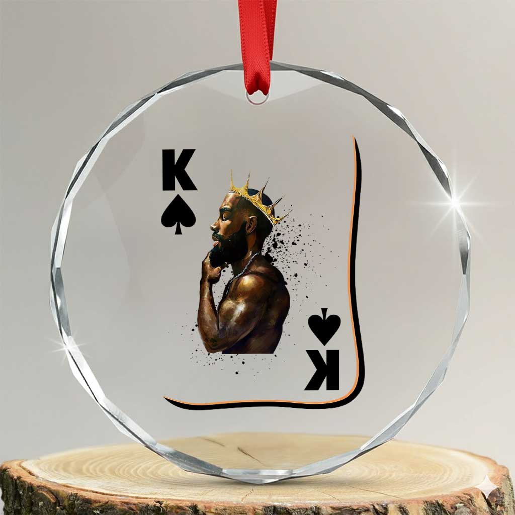 King Of Spades Black Man Crystal Glass Ornament African American Men Pride TS12 Transparent Glass 3'' Circle Print Your Wear
