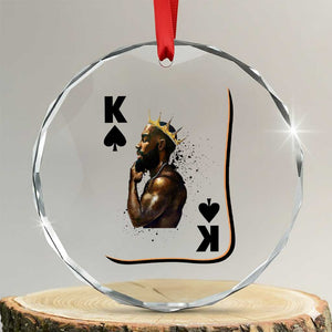King Of Spades Black Man Crystal Glass Ornament African American Men Pride TS12 Transparent Glass 3'' Circle Print Your Wear