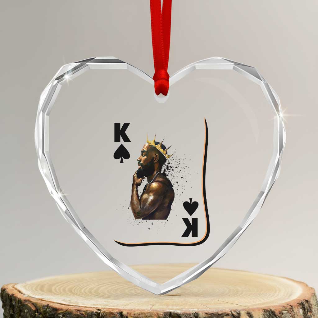 King Of Spades Black Man Heart Crystal Glass Ornament African American Men Pride TS12 Transparent Glass 3'' Heart Print Your Wear