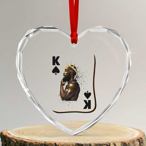 King Of Spades Black Man Heart Crystal Glass Ornament African American Men Pride TS12 Transparent Glass 3'' Heart Print Your Wear