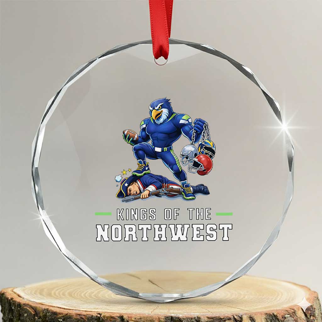 Kings Of The Northwest Crystal Glass Ornament Funny Seattle Dominates New England TS12 Transparent Glass 3'' Circle Print Your Wear