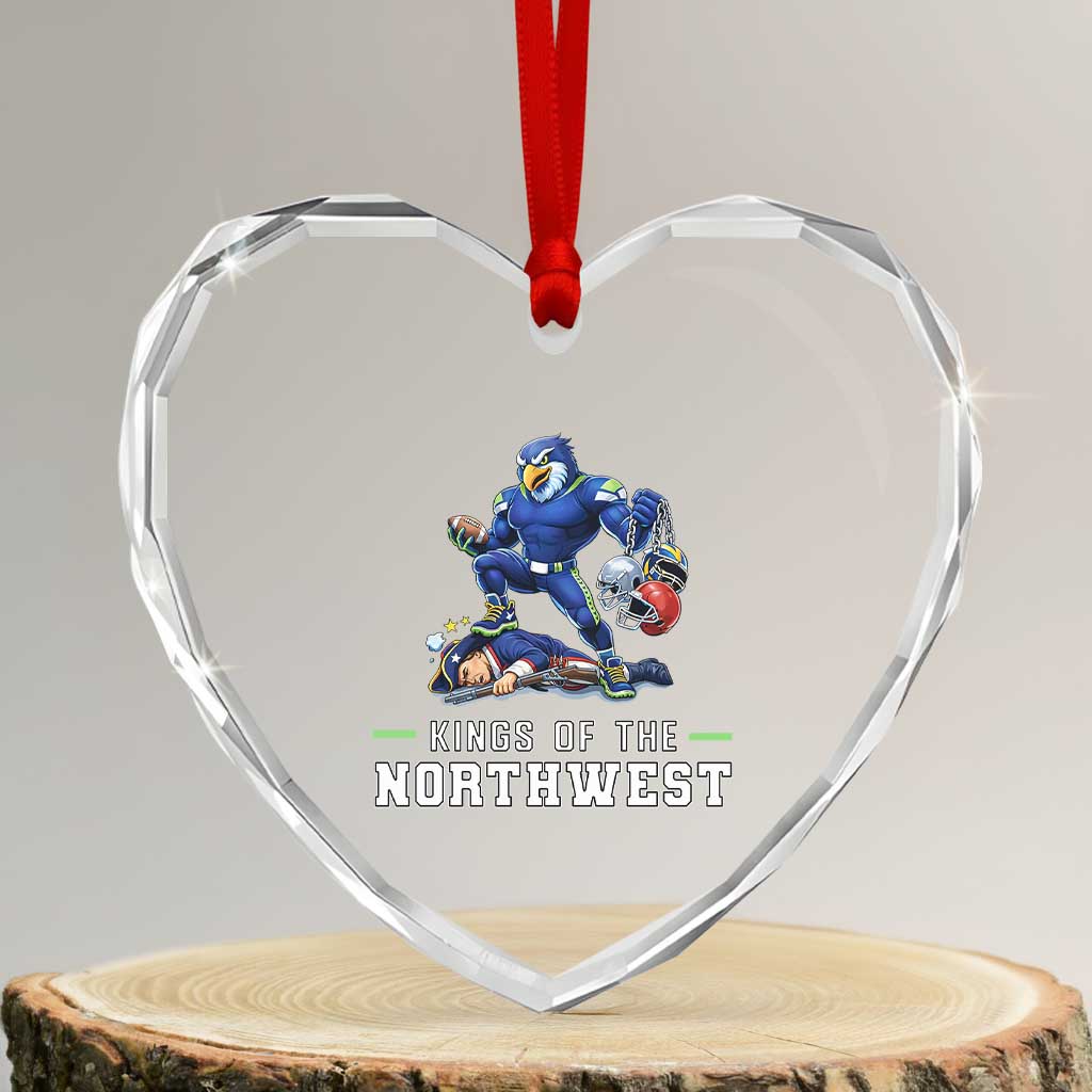 Kings Of The Northwest Heart Crystal Glass Ornament Funny Seattle Dominates New England TS12 Transparent Glass 3'' Heart Print Your Wear