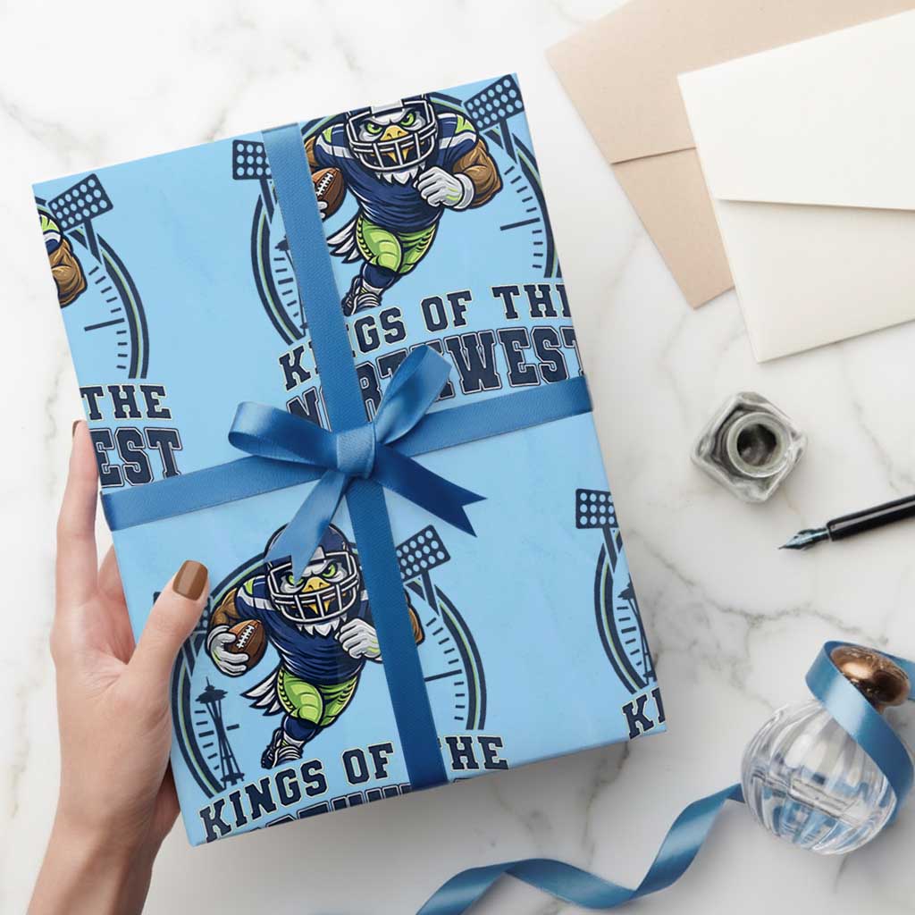 Kings Of The Northwest Wrapping Paper Roll 12s Fan Pride TS12 Light Blue Print Your Wear