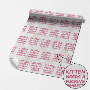 Kitten Needs A Fucking Cigarette Wrapping Paper Roll Funny Cat Joke Cat Meme TS10 Christmas Plaid Print Your Wear