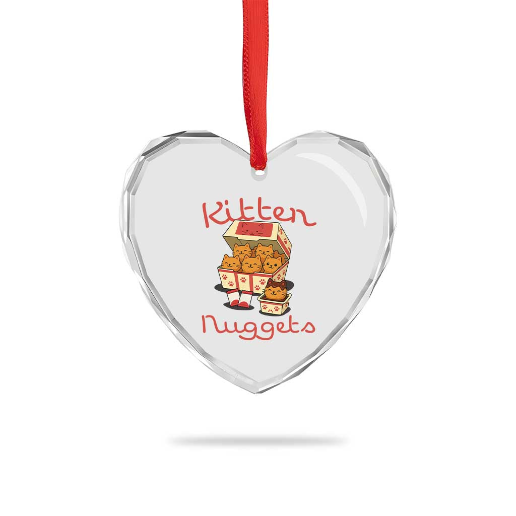 Kitten Nuggets Heart Crystal Glass Ornament Funny Cat Lover Gift TS12 Print Your Wear