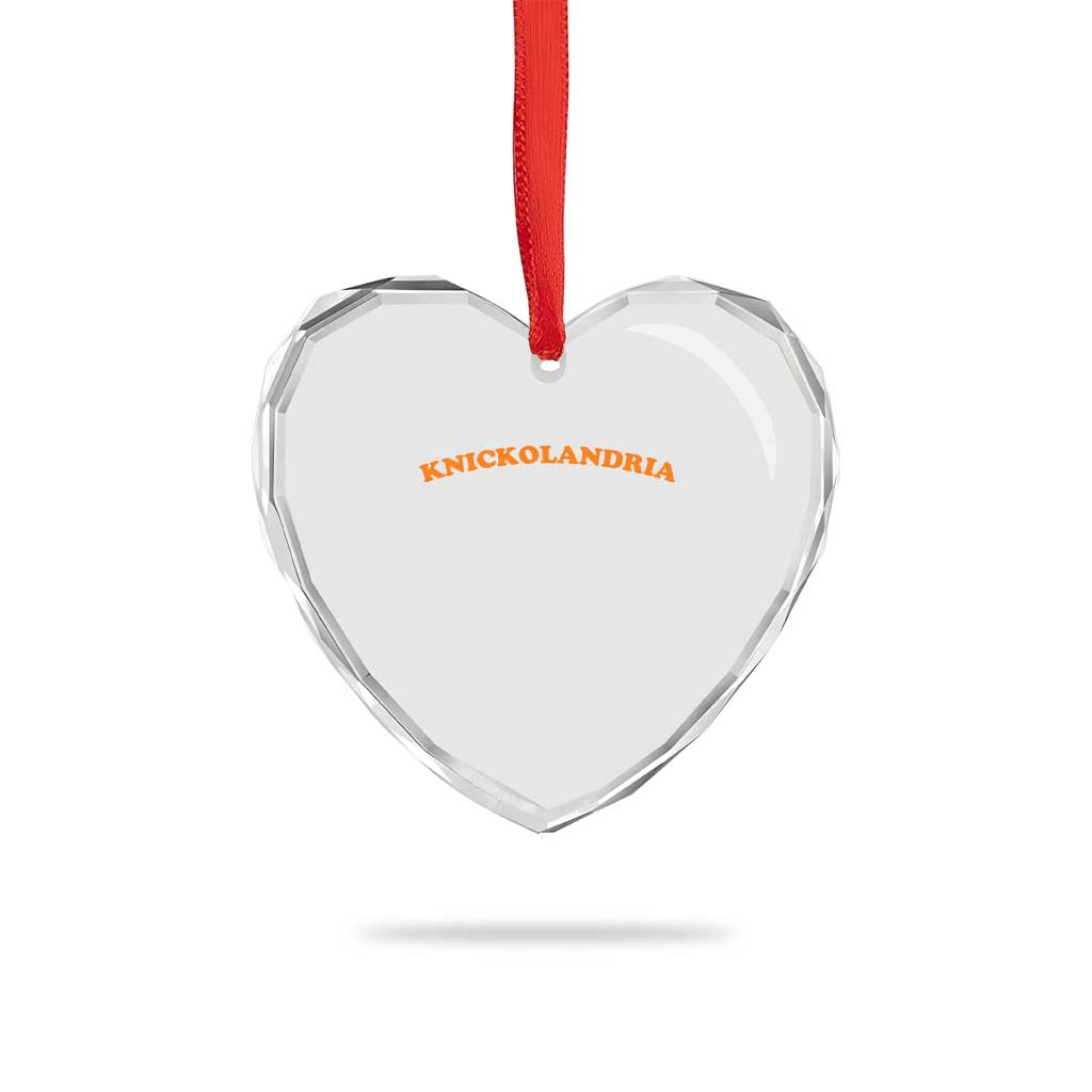 Knickolandria Funny Sports Saying for Fan Heart Crystal Glass Ornament