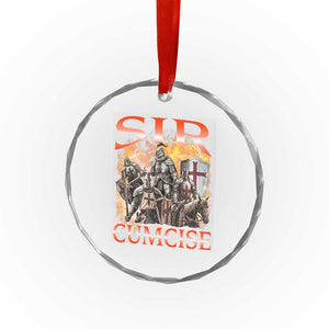Knight Meme Crystal Glass Ornament Sir Cumcise Funny Bootleg Graphic TS10 Print Your Wear