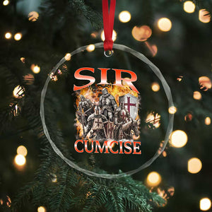 Knight Meme Crystal Glass Ornament Sir Cumcise Funny Bootleg Graphic TS10 Print Your Wear