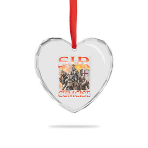 Knight Meme Heart Crystal Glass Ornament Sir Cumcise Funny Bootleg Graphic TS10 Print Your Wear