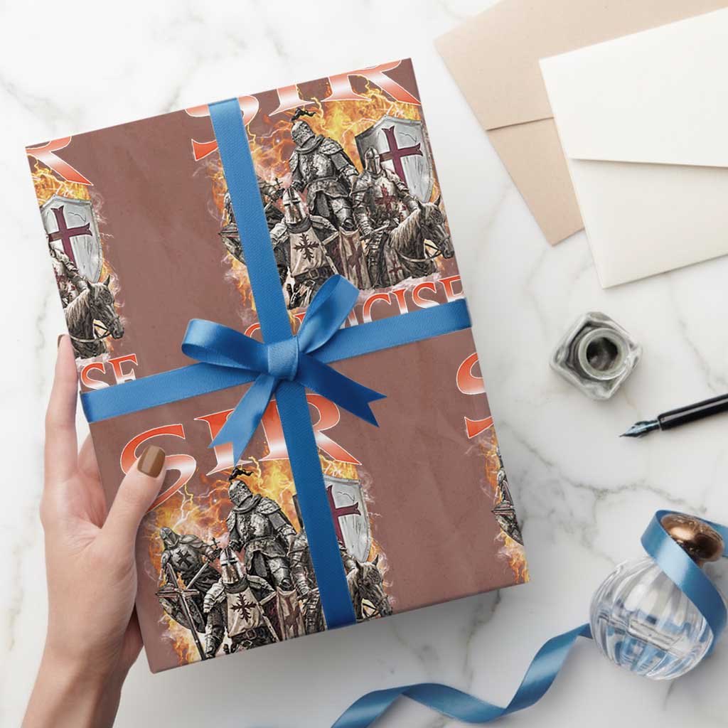 Knight Meme Wrapping Paper Roll Sir Cumcise Funny Bootleg Graphic TS10 Mocha Print Your Wear