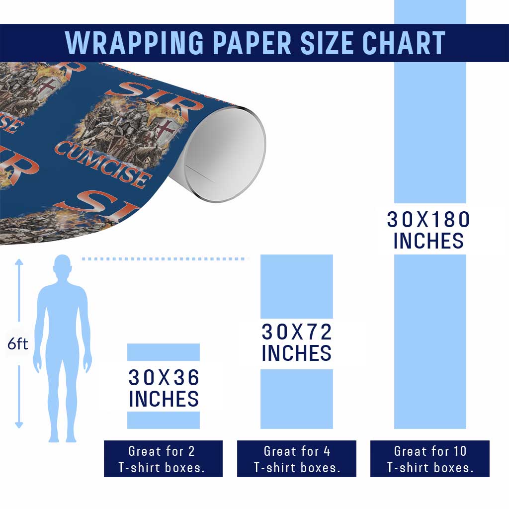 Knight Meme Wrapping Paper Roll Sir Cumcise Funny Bootleg Graphic TS10 Print Your Wear