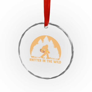 Knitting Bigfoot In The Wild Funny Gift Crystal Glass Ornament TS12 Print Your Wear