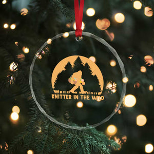 Knitting Bigfoot In The Wild Funny Gift Crystal Glass Ornament TS12 Print Your Wear