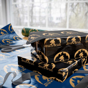 Knitting Bigfoot In The Wild Funny Gift Wrapping Paper Roll TS12 Black Print Your Wear