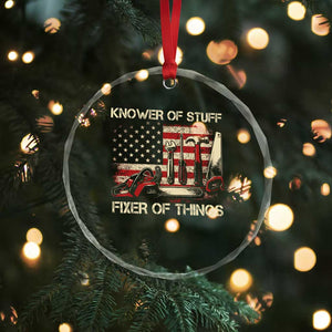 Knower Of Stuff Fixer Of Things Crystal Glass Ornament Funny Handyman Fathers Day American Flag TS11 Print Your Wear