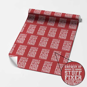 Knower Of Stuff Fixer Of Things Wrapping Paper Roll Funny Handyman Mechanic Dad TS11 Red Print Your Wear