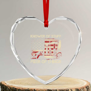 Knower Of Stuff Fixer Of Things Heart Crystal Glass Ornament Funny Handyman Fathers Day American Flag TS11 Transparent Glass 3'' Heart Print Your Wear