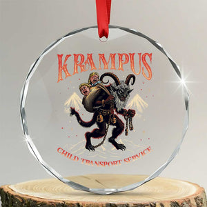 Krampus Crystal Glass Ornament Child Transport Service Spooky Christmas TS09 Transparent Glass 3'' Circle Print Your Wear