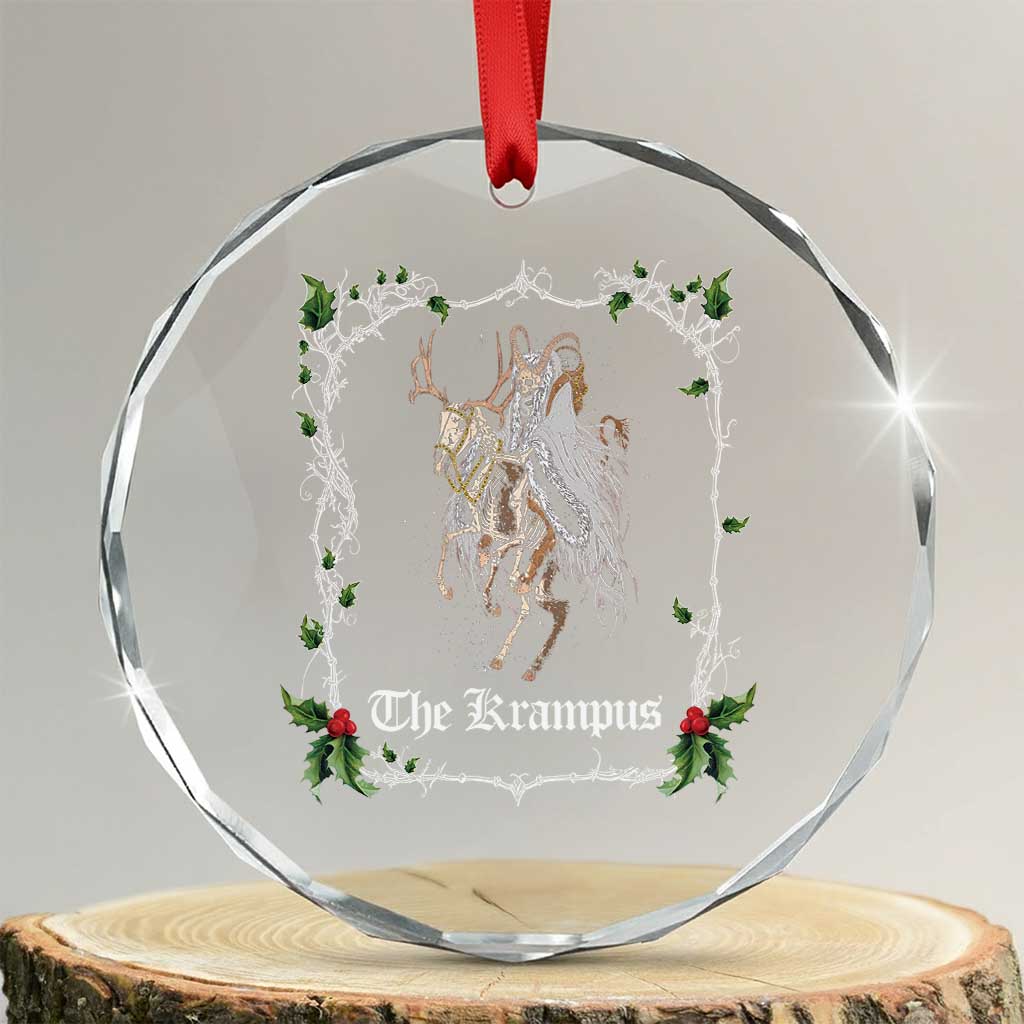 Krampus Crystal Glass Ornament Goth Xmas Krampus Reindeer Skull Ugly Sweater Evil Pajama TS10 Transparent Glass 3'' Circle Print Your Wear
