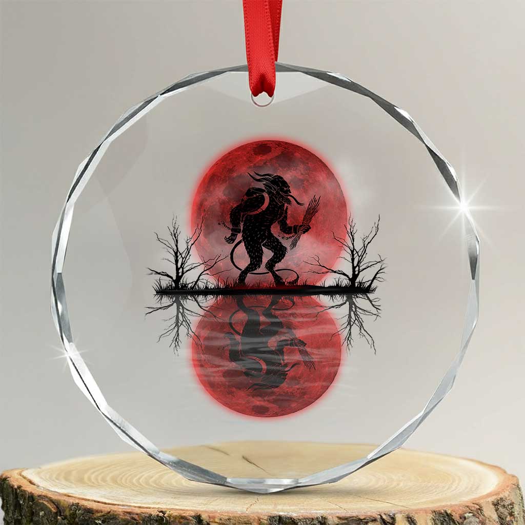 Krampus Crystal Glass Ornament Scary Horror Goth Xmas Blood Moon Ugly Sweater Evil Pajama TS10 Transparent Glass 3'' Circle Print Your Wear