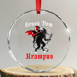Krampus Crystal Glass Ornament Scary Horror Goth Xmas Gruss Von Krampus TS10 Transparent Glass 3'' Circle Print Your Wear
