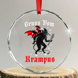 Krampus Crystal Glass Ornament Scary Horror Goth Xmas Gruss Von Krampus TS10 Transparent Glass 3'' Circle Print Your Wear