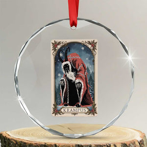 Krampus Crystal Glass Ornament Tarot Card Xmas Horror Ugly Sweater Evil Pajama TS10 Transparent Glass 3'' Circle Print Your Wear