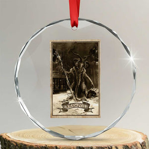 Krampus Crystal Glass Ornament Xmas Horror Ugly Sweater Krampus Tarot Card Evil Pajama TS10 Transparent Glass 3'' Circle Print Your Wear