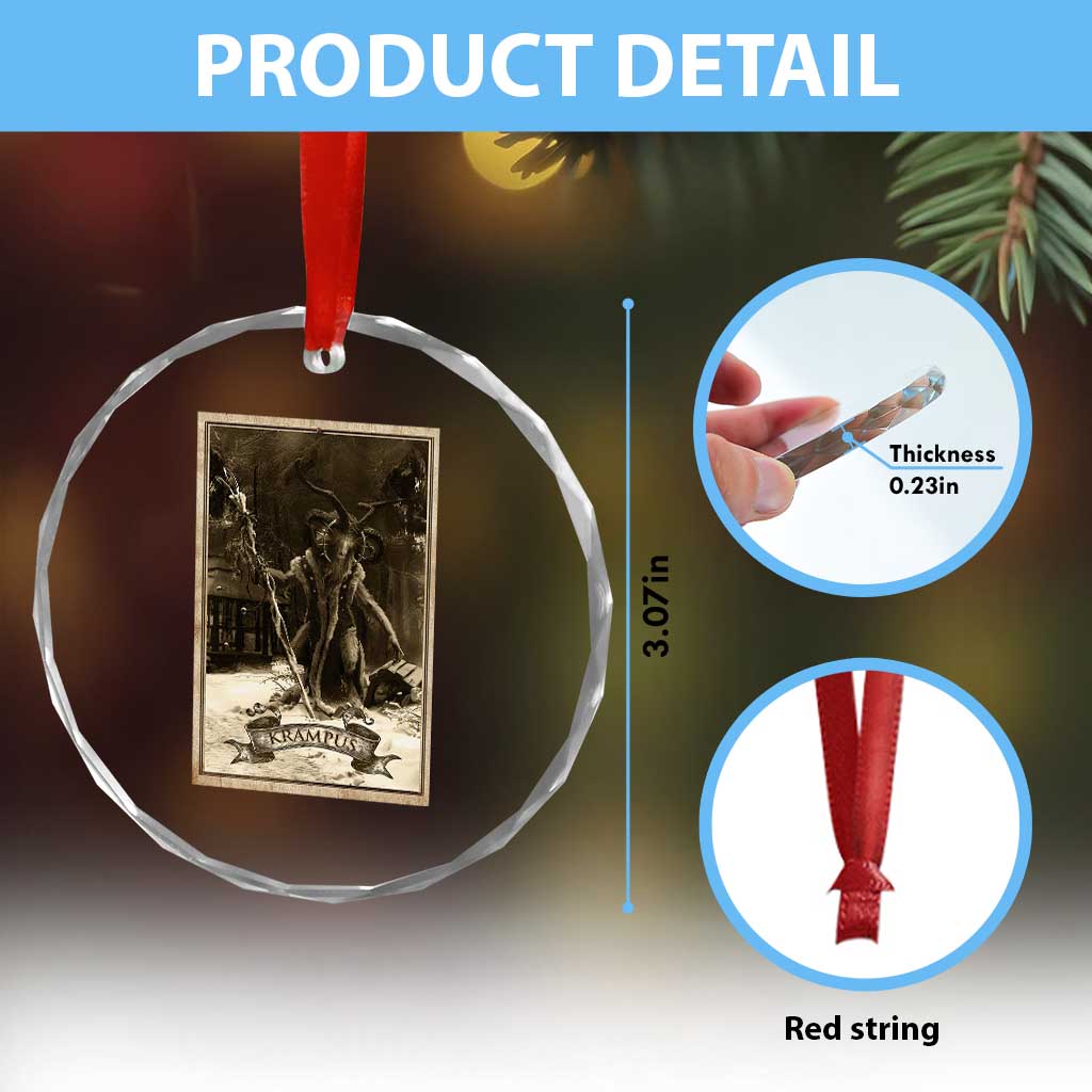 Krampus Crystal Glass Ornament Xmas Horror Ugly Sweater Krampus Tarot Card Evil Pajama TS10 Print Your Wear