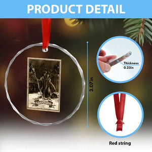 Krampus Crystal Glass Ornament Xmas Horror Ugly Sweater Krampus Tarot Card Evil Pajama TS10 Print Your Wear