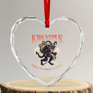 Krampus Heart Crystal Glass Ornament Child Transport Service Spooky Christmas TS09 Transparent Glass 3'' Heart Print Your Wear