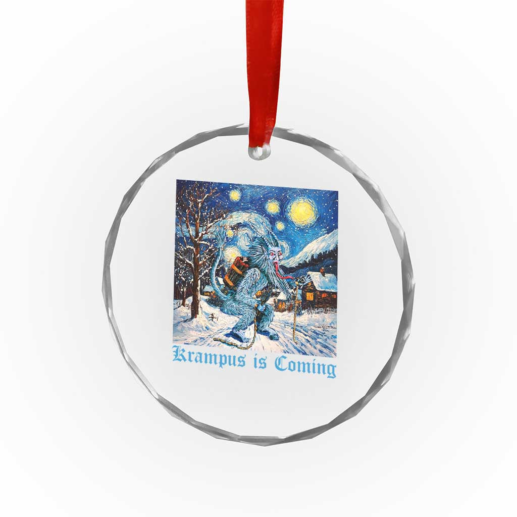 Krampus Is Coming Crystal Glass Ornament Spooky Christmas Starry Night TS09 Print Your Wear
