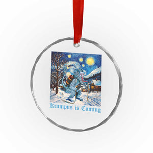 Krampus Is Coming Crystal Glass Ornament Spooky Christmas Starry Night TS09 Print Your Wear