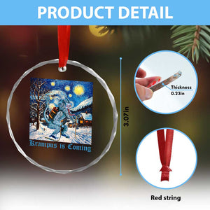 Krampus Is Coming Crystal Glass Ornament Spooky Christmas Starry Night TS09 Print Your Wear