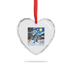 Krampus Is Coming Heart Crystal Glass Ornament Spooky Christmas Starry Night TS09 Print Your Wear