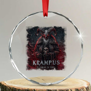 Krampus Is Coming To Town Crystal Glass Ornament Gothic Dark Xmas Gift Horror Holiday TS10 Transparent Glass 3'' Circle Print Your Wear