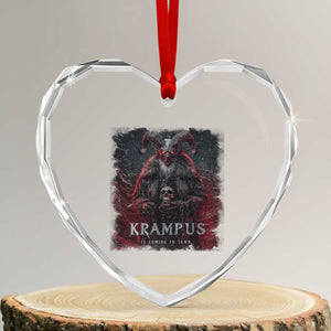 Krampus Is Coming To Town Heart Crystal Glass Ornament Gothic Dark Xmas Gift Horror Holiday TS10 Transparent Glass 3'' Heart Print Your Wear