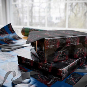Krampus Is Coming To Town Wrapping Paper Roll Gothic Dark Xmas Gift Horror Holiday TS10 Black Print Your Wear