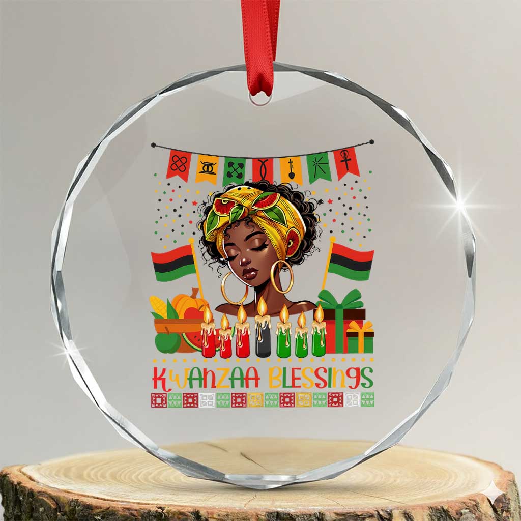 Kwanzaa Blessings African Woman Crystal Glass Ornament Umoja Seven Principles Family Gift TS12 Transparent Glass 3'' Circle Print Your Wear